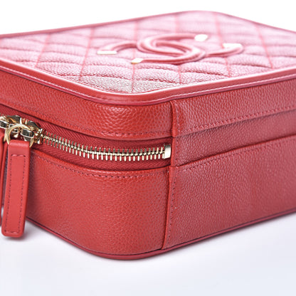 Chanel Caviar Quilted Medium CC Filigree Vanity Case Red 8 of 11