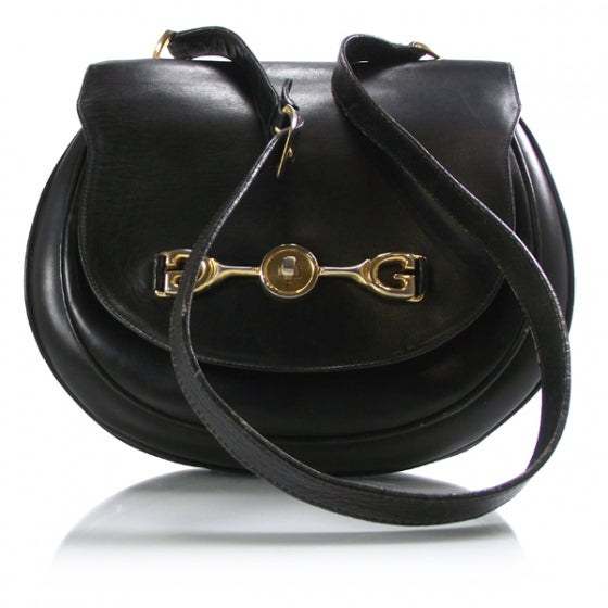 Leather Signature Shoulder Bag Black