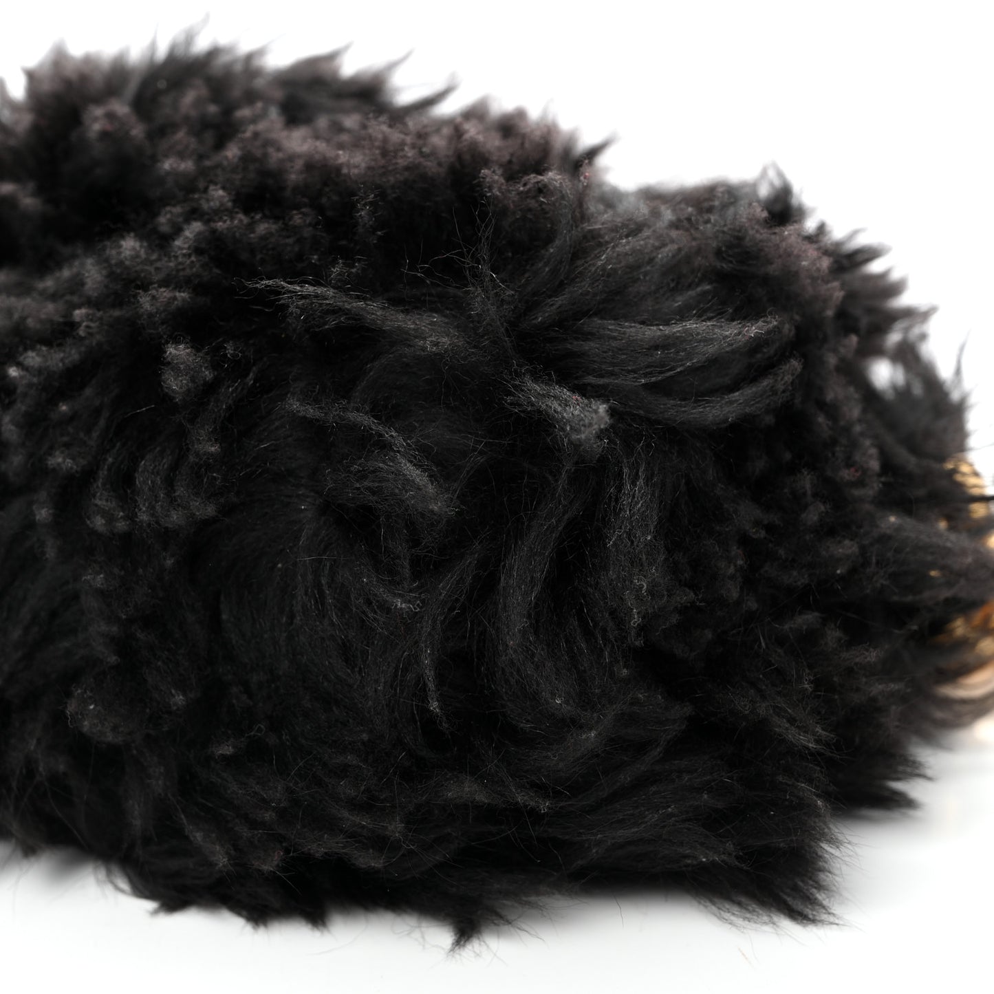 Shearling Lambskin The Pouch Chain Black