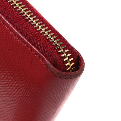 Prada Saffiano Metal Zip Around Wallet Fuoco 10 of 14