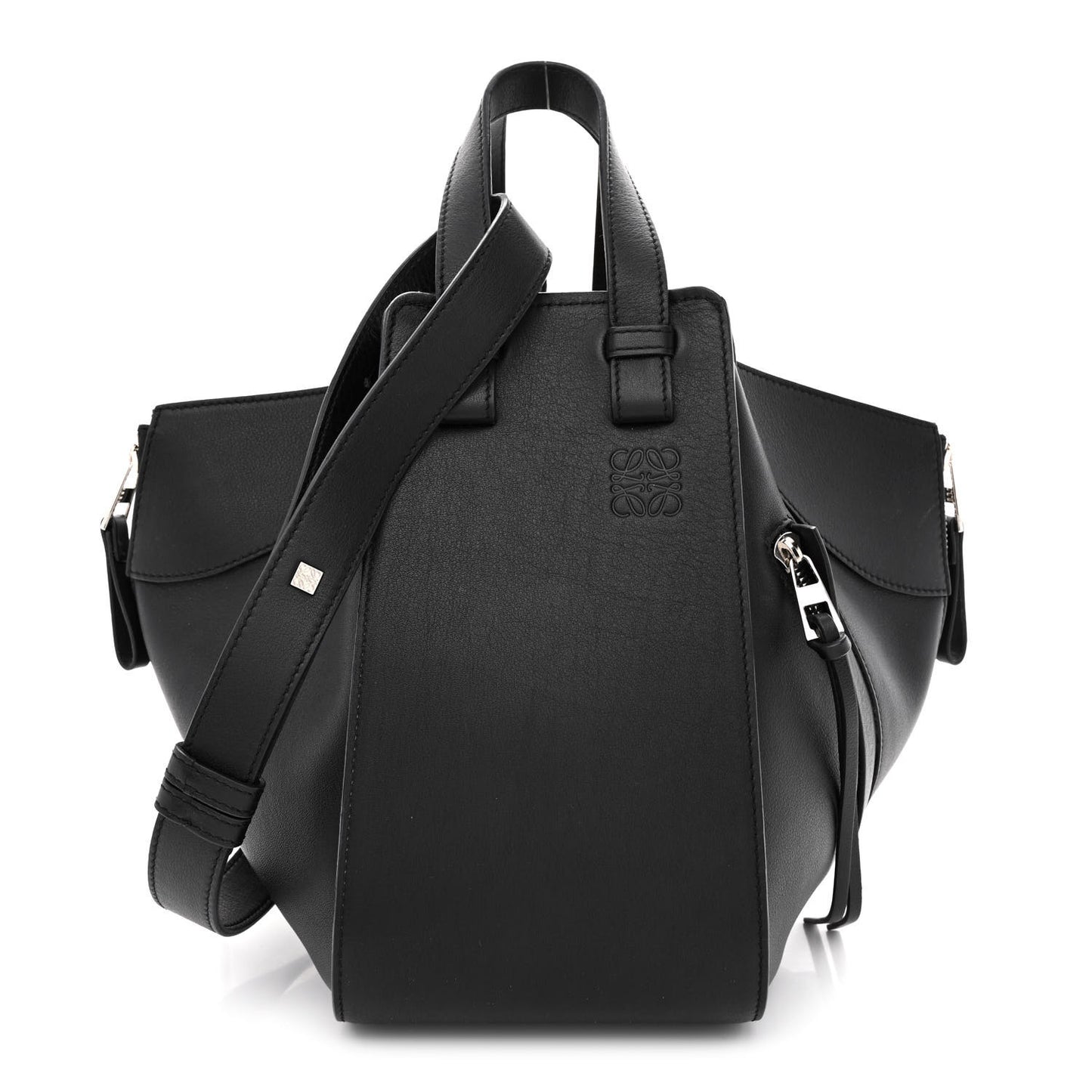Calfskin Small Hammock Shoulder Bag Black