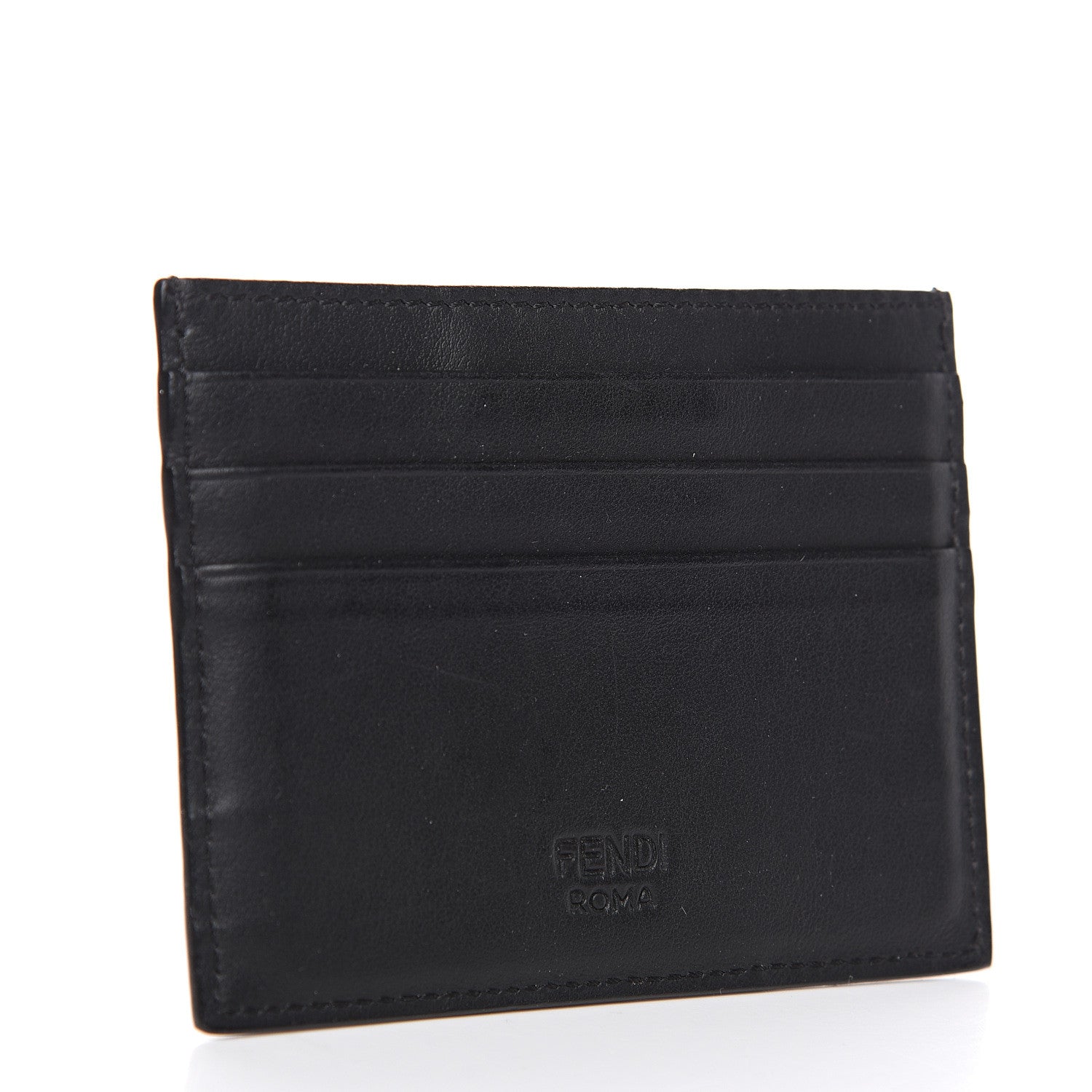 Fendi Vitello Century Opaco Butterfleye Card Holder Black Carbone Multicolor 2 of 7