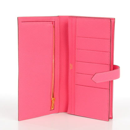 Hermes Epsom Bearn Gusset Wallet Rose Azalee 5 of 9