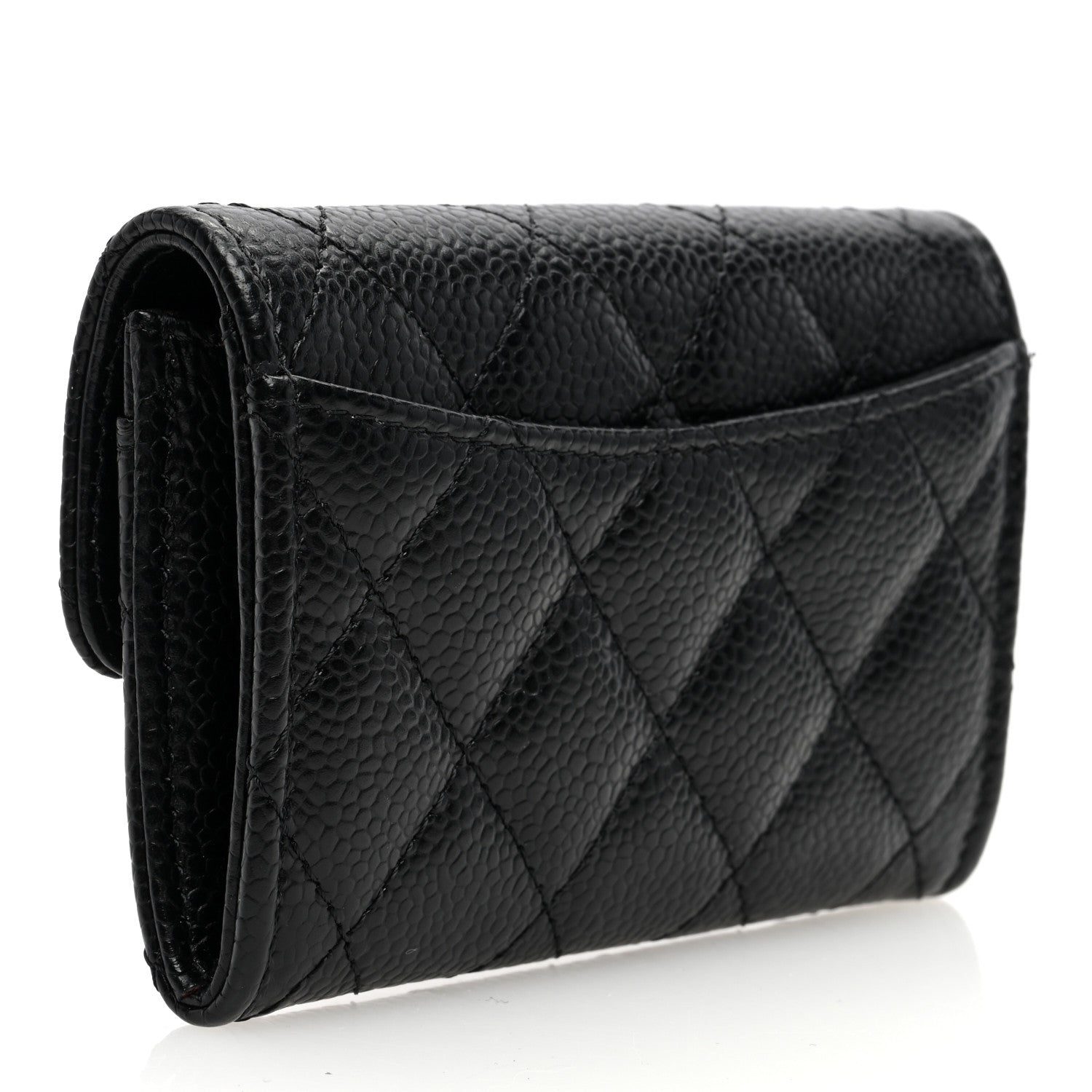 Chanel Caviar Quilted Flap Card Holder Wallet Black 3 of 8