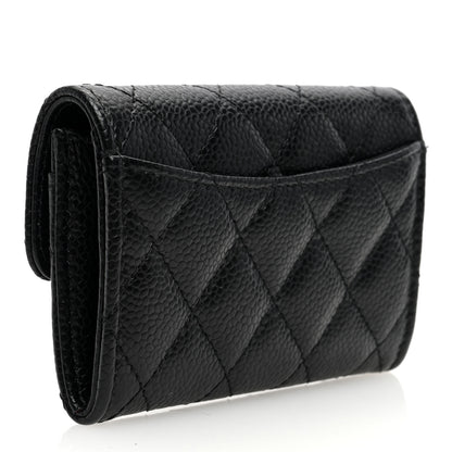 Chanel Caviar Quilted Flap Card Holder Wallet Black 3 of 8