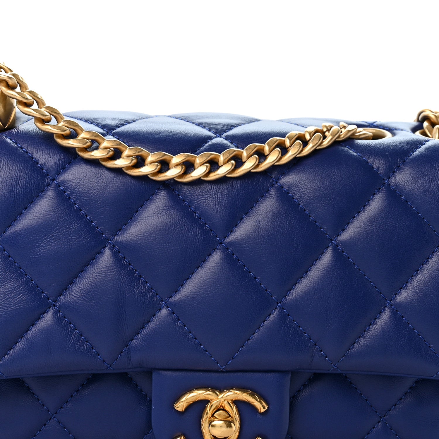 Chanel Lambskin Quilted Small Pillow Crush Flap Blue 8 of 12