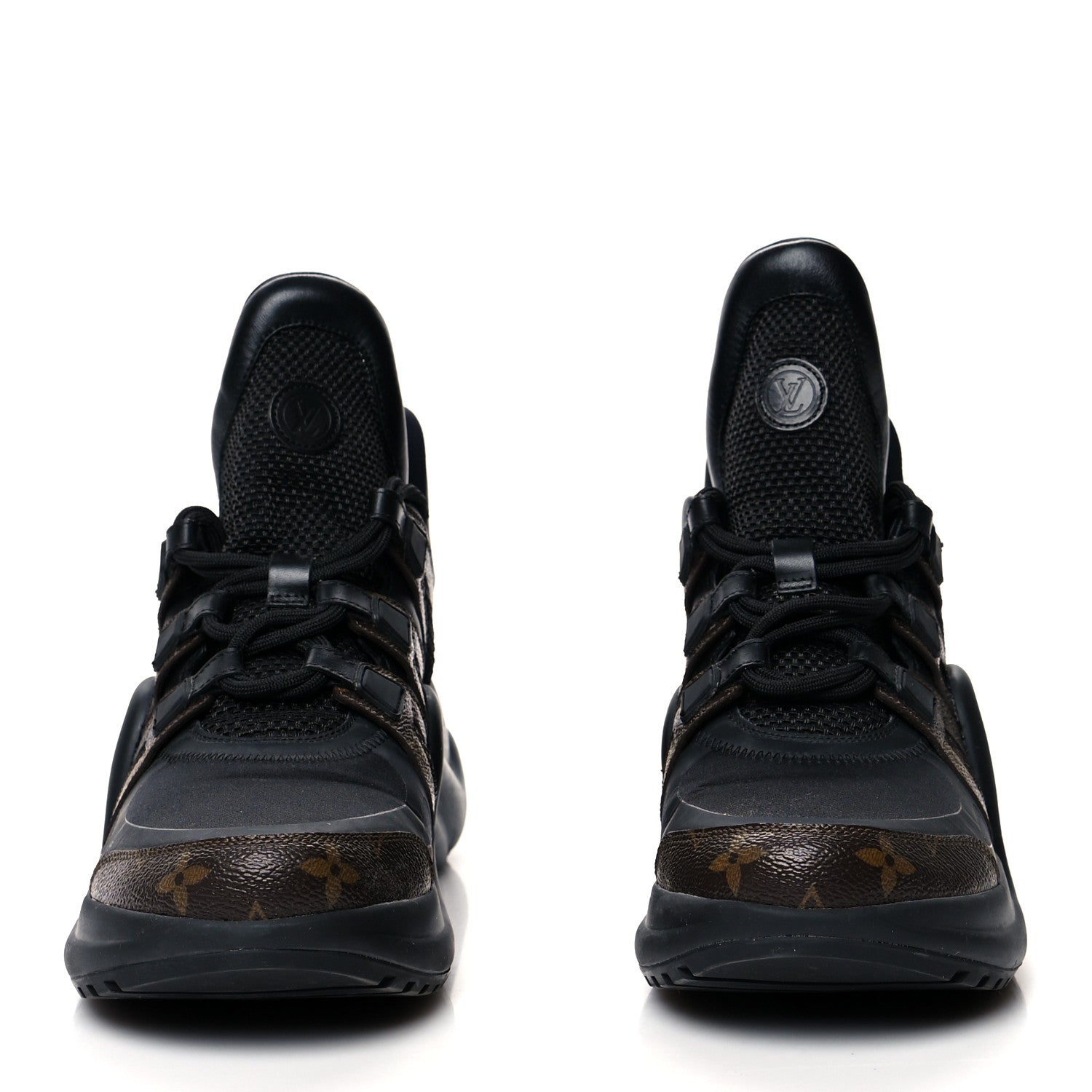 Louis Vuitton Calfskin Patent Monogram LV Archlight Sneakers 41 Black 2 of 8