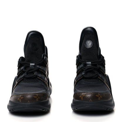 Louis Vuitton Calfskin Patent Monogram LV Archlight Sneakers 41 Black 2 of 8