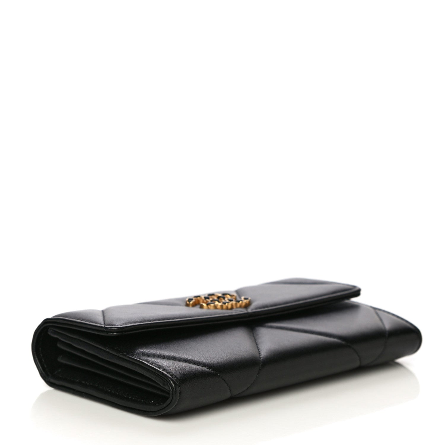 Chanel Lambskin Quilted Chanel 19 Flap Wallet Black 4 of 17