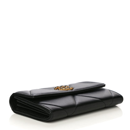 Chanel Lambskin Quilted Chanel 19 Flap Wallet Black 4 of 17