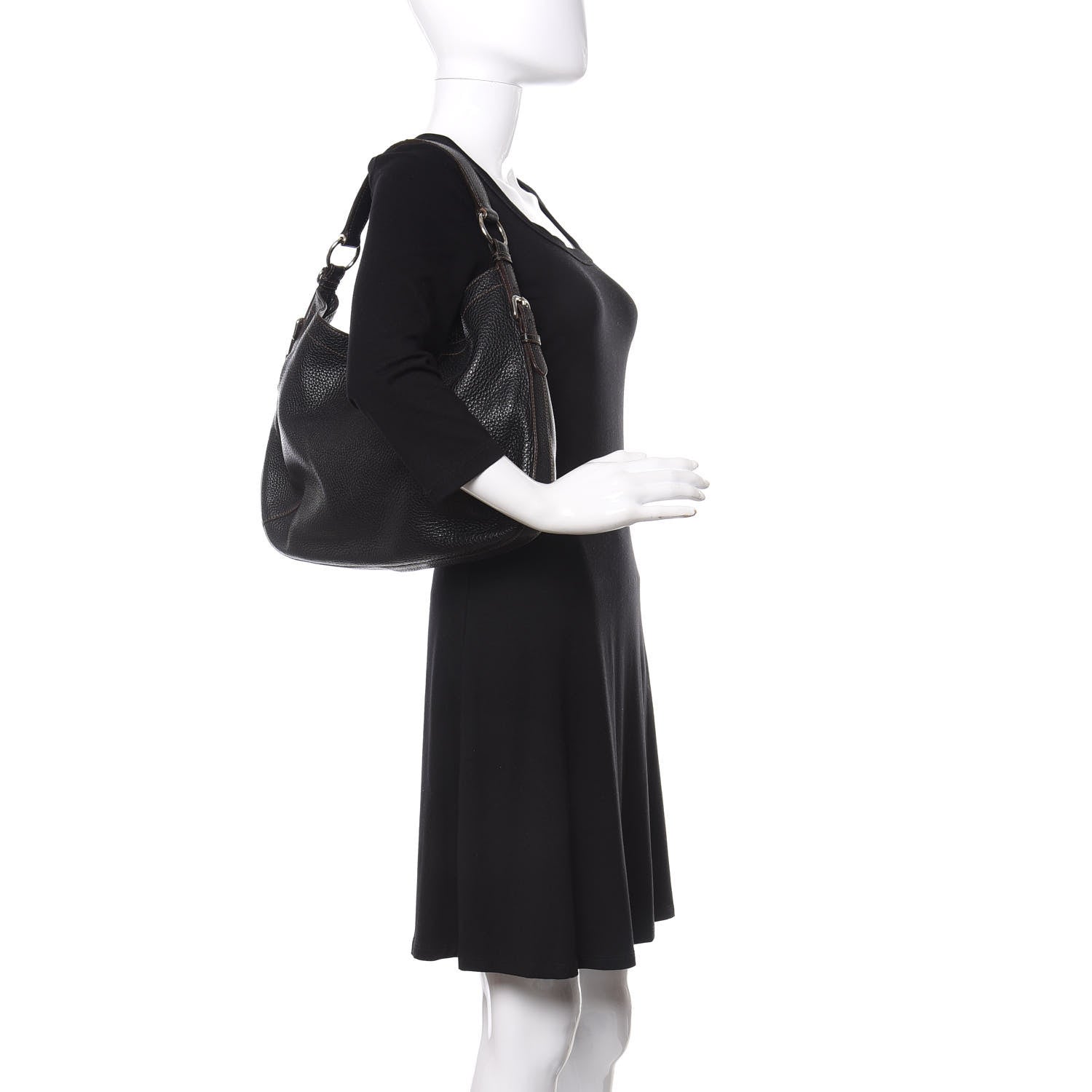 Prada Vitello Daino Hobo Black 2 of 16