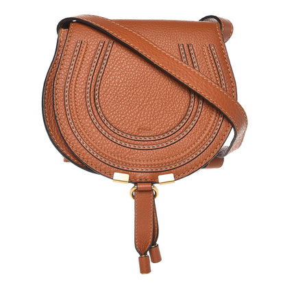 Chloe Calfskin Mini Marcie Round Crossbody Bag Tan 1 of 8