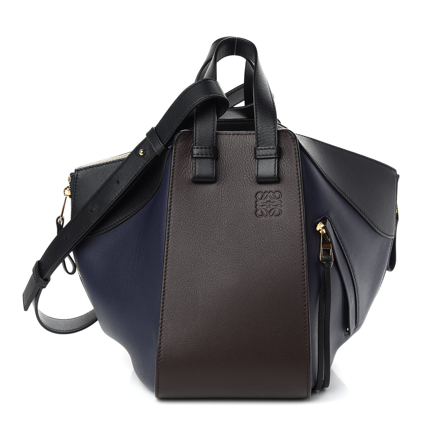 Calfskin Small Hammock Shoulder Bag Marine Oxblood Black