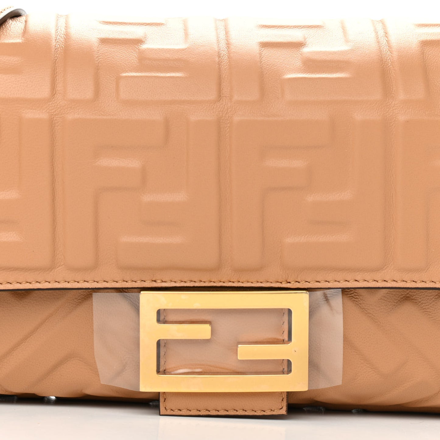 Nappa FF 1974 Embossed Baguette Miele Scuro