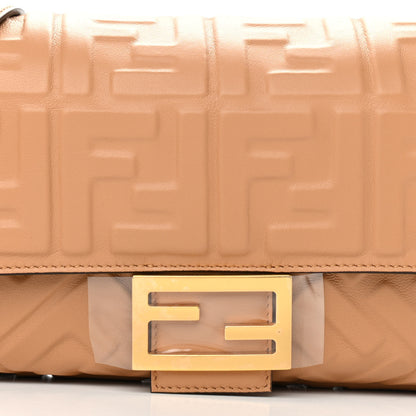 Fendi Nappa FF 1974 Embossed Baguette Miele Scuro 8 of 10
