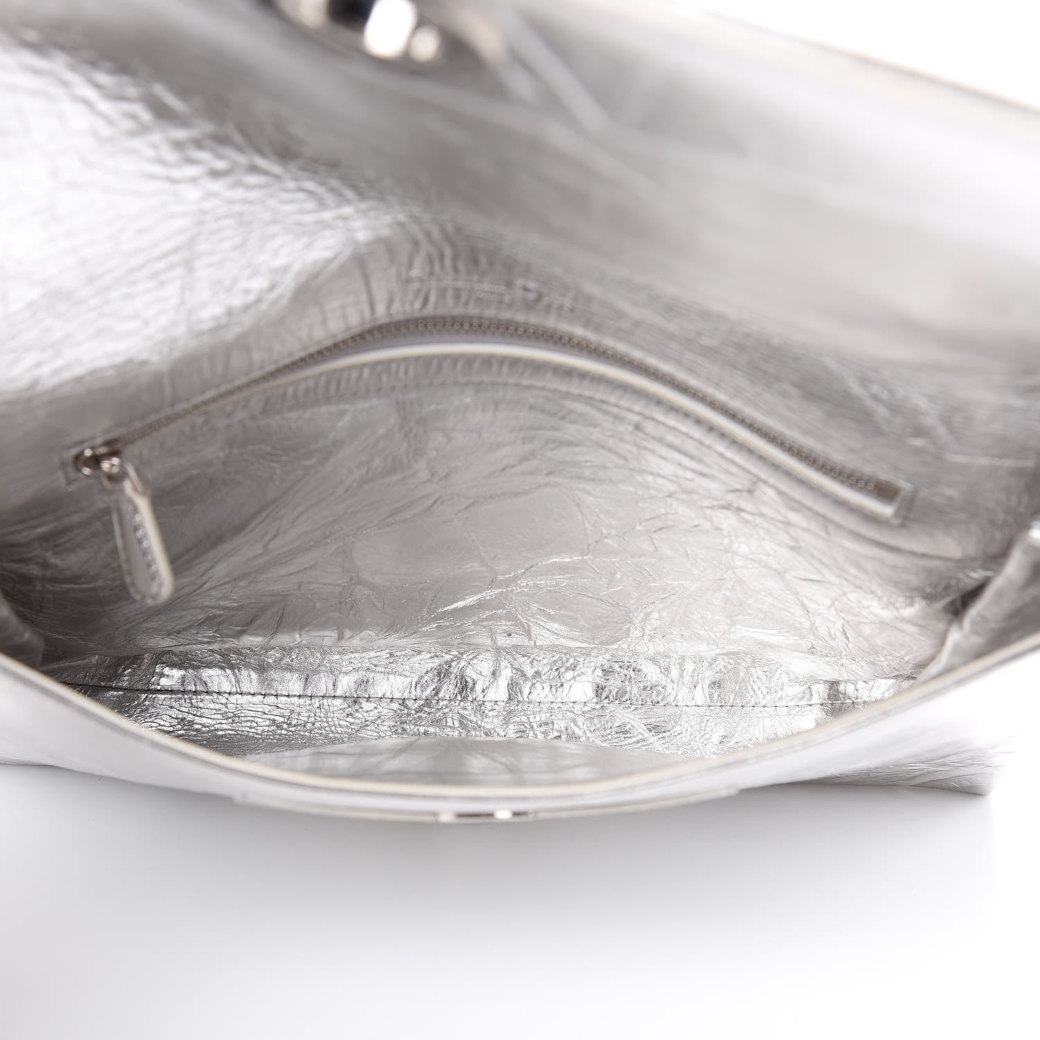 Christian Dior Metallic Calfskin Diorama Clutch Silver 5 of 8