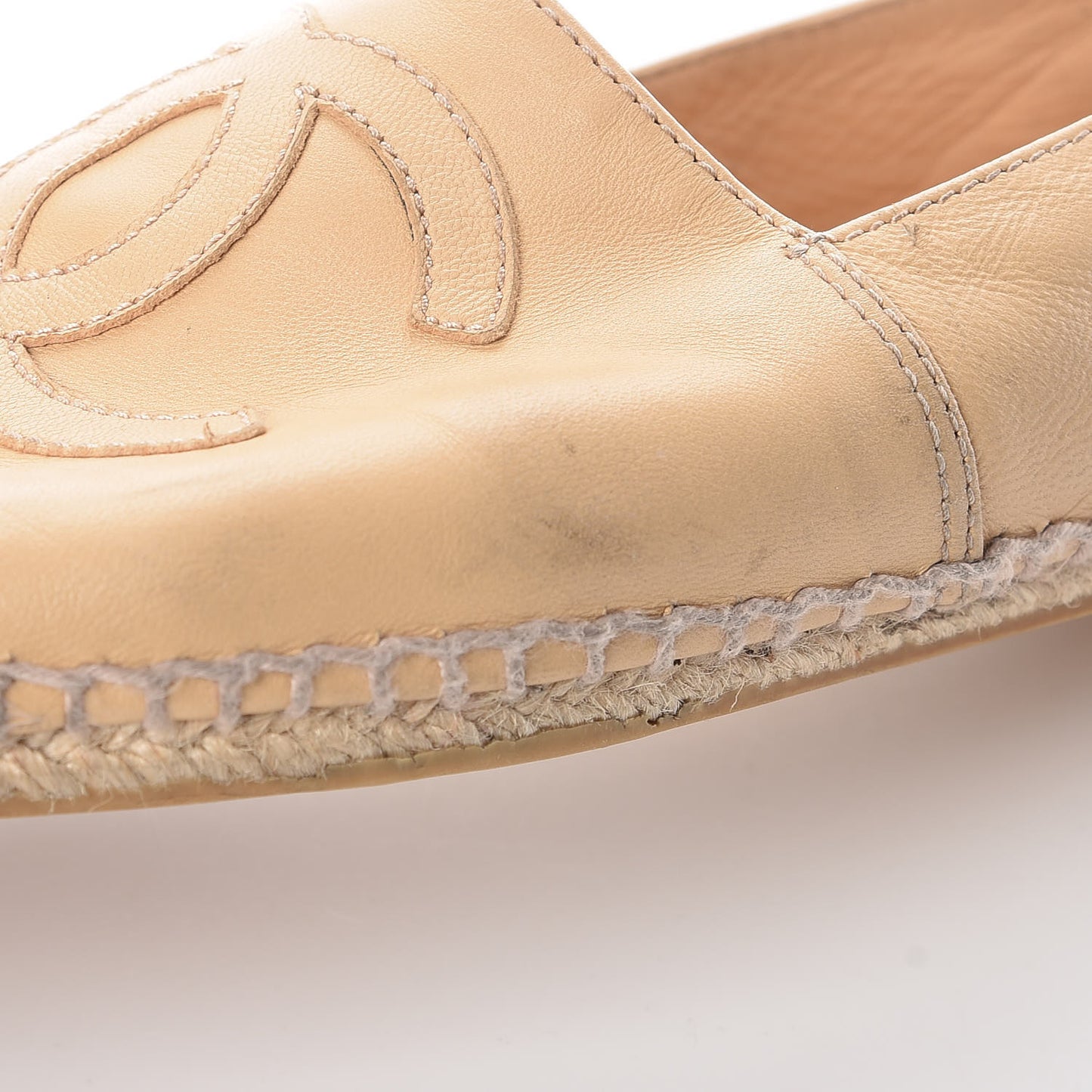 Lambskin CC Espadrilles 40 Beige Black