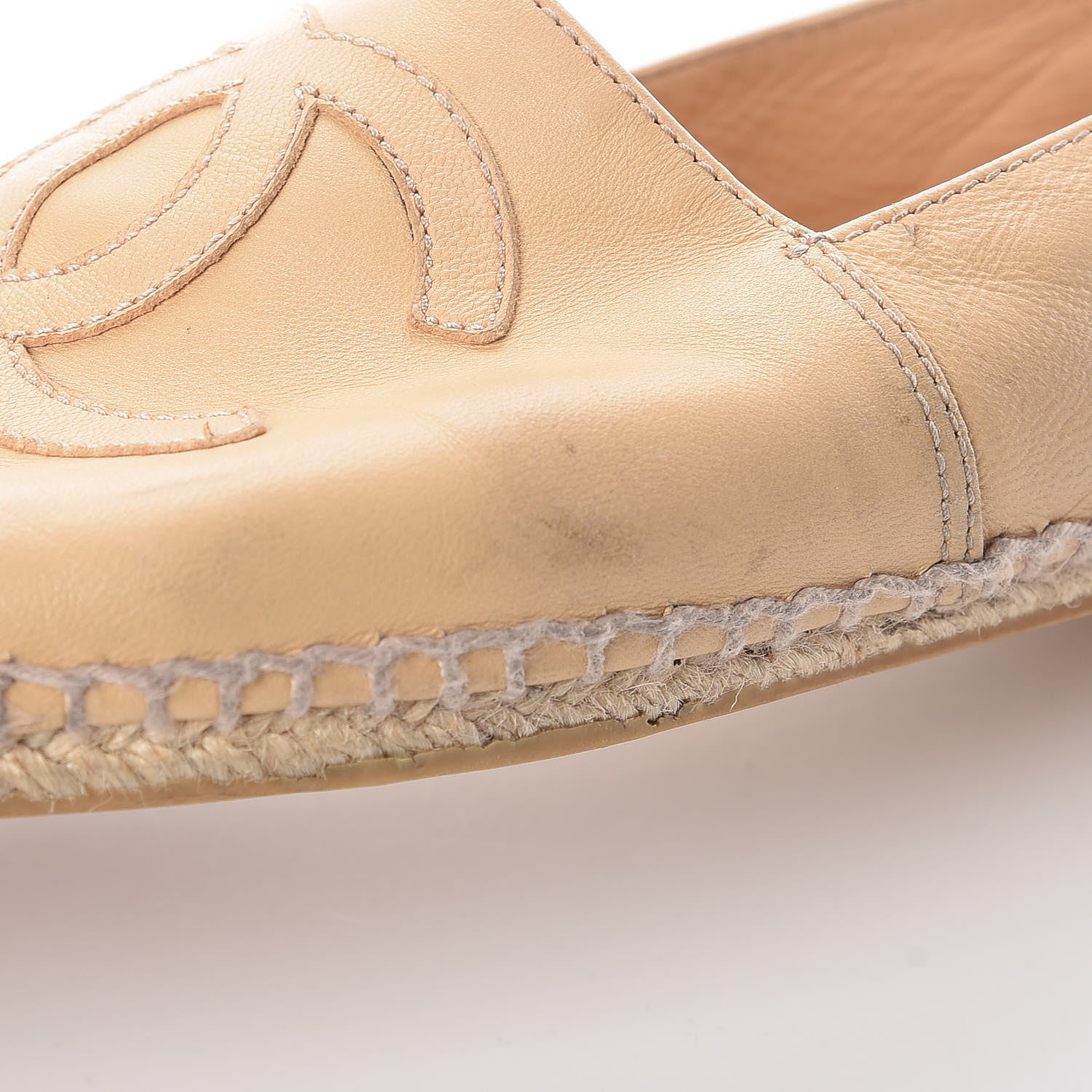 Chanel Lambskin CC Espadrilles 40 Beige Black 9 of 14