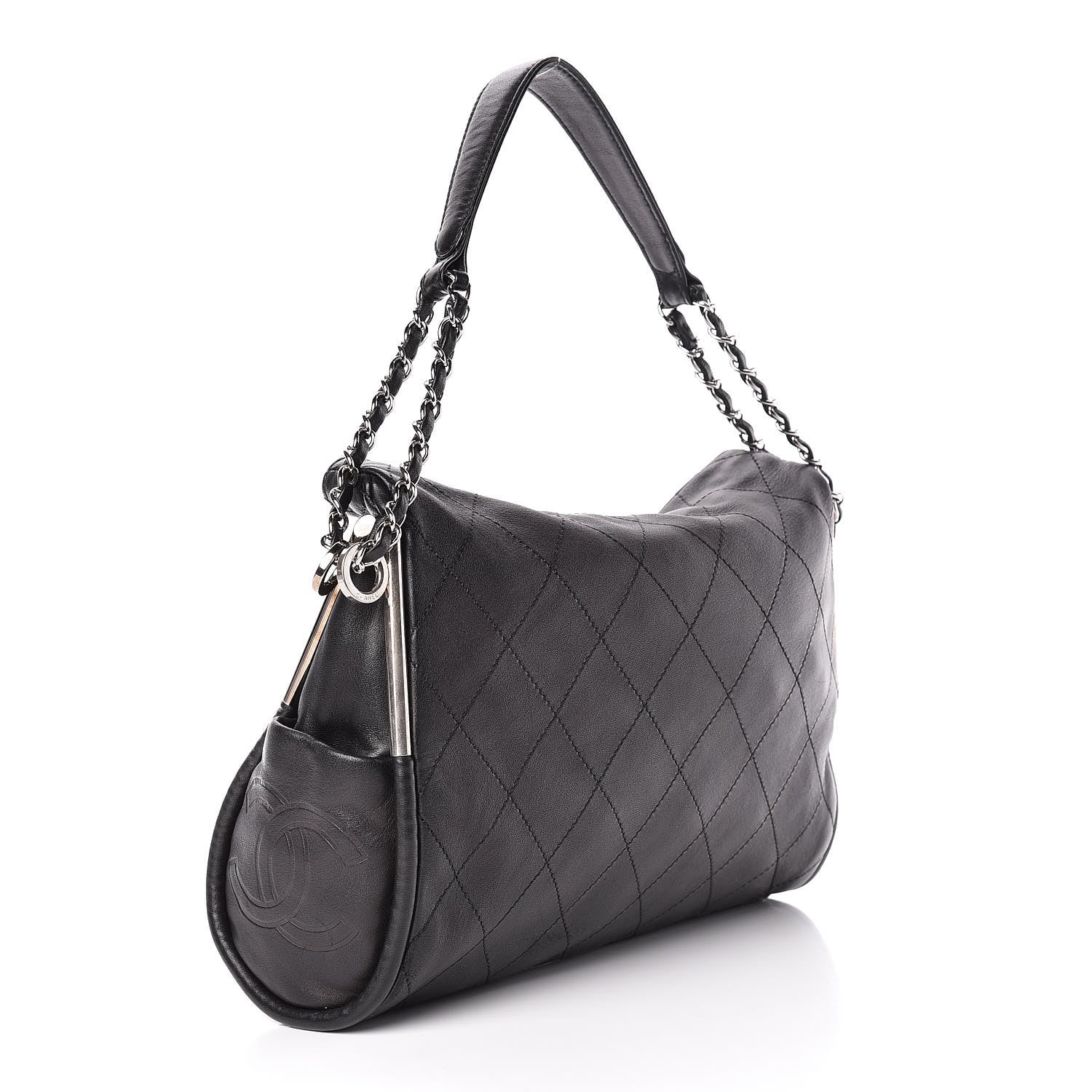 Chanel Lambskin Stitched Medium Ultimate Soft Tote Black 3 of 11