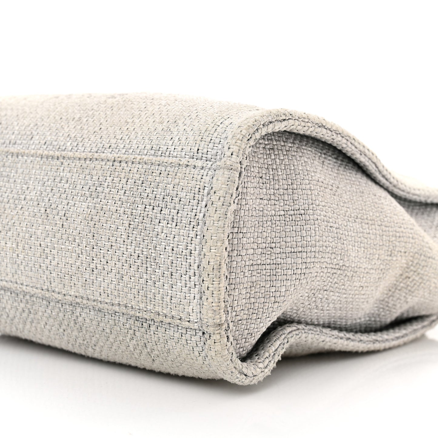 Woven Straw Raffia Mini Deauville Tote Grey