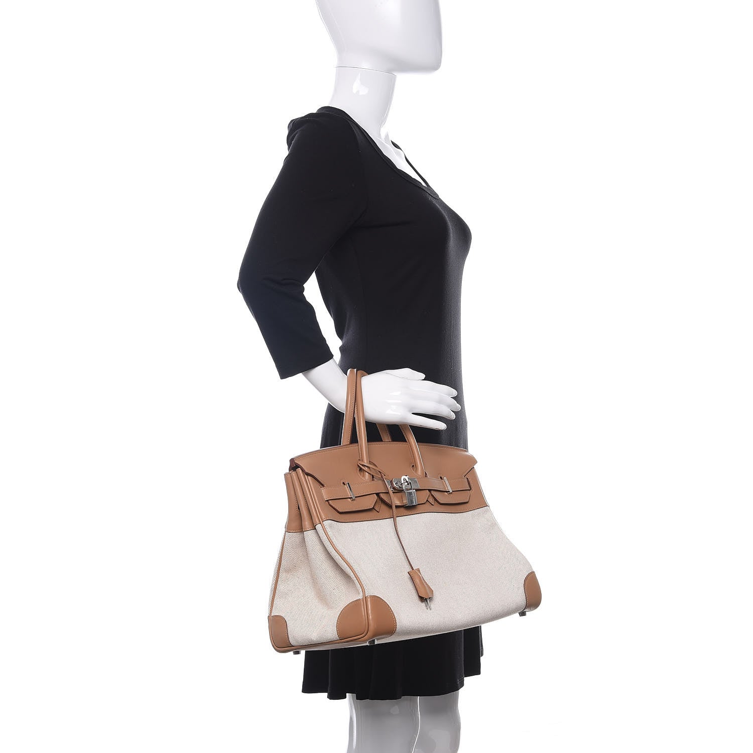Hermes Toile Swift Birkin 35 Biscuit 2 of 10