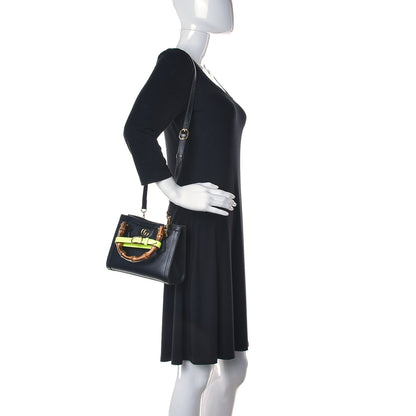 Gucci Wonka Grain Calfskin Mini Diana Tote Bag Black Yellow Fluo 2 of 10