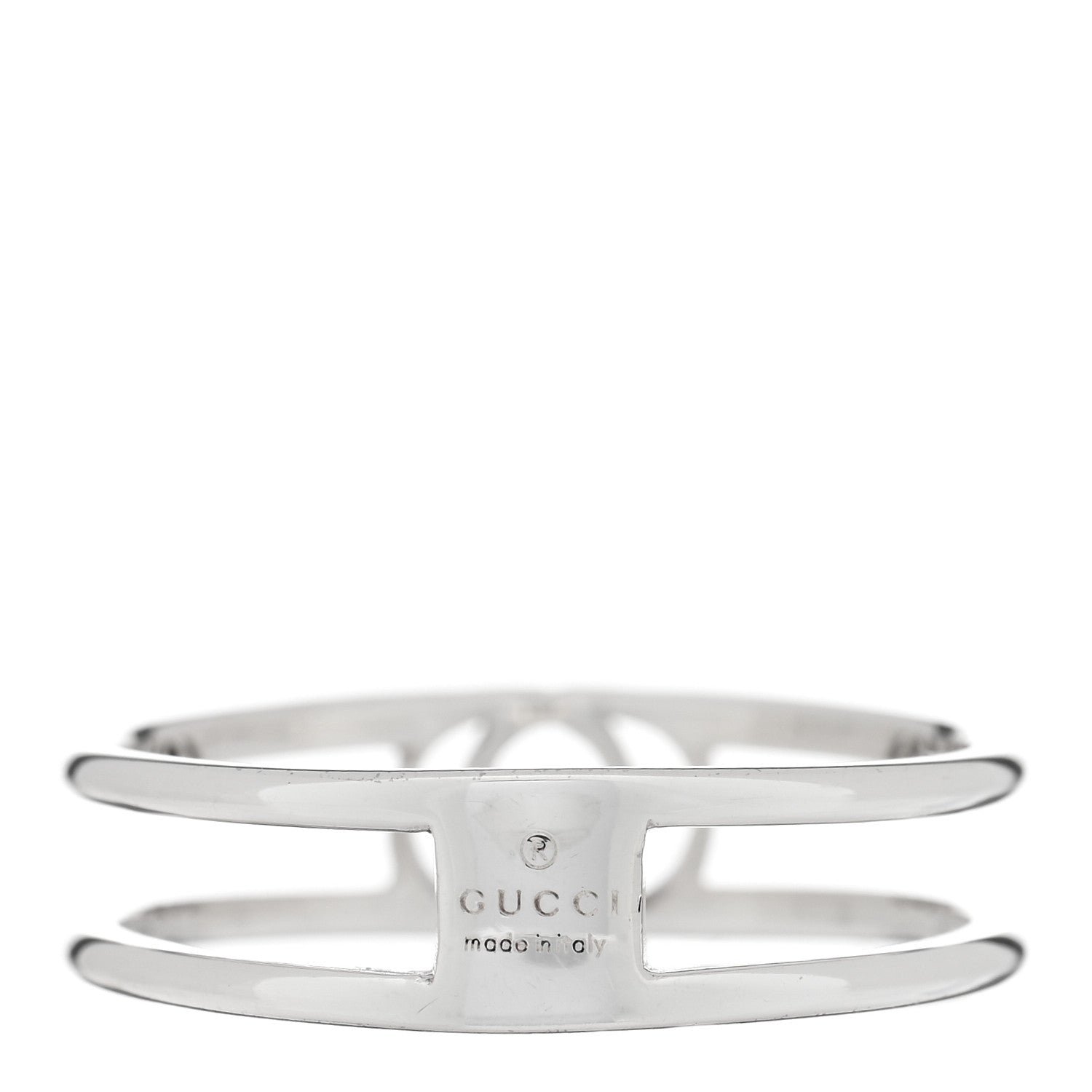 Gucci Sterling Silver 6mm Interlocking G Open Band Ring 61 9.5 3 of 4