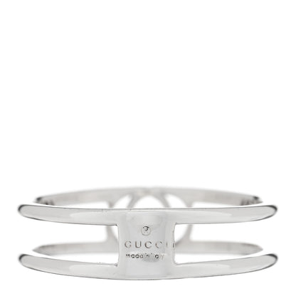 Gucci Sterling Silver 6mm Interlocking G Open Band Ring 61 9.5 3 of 4