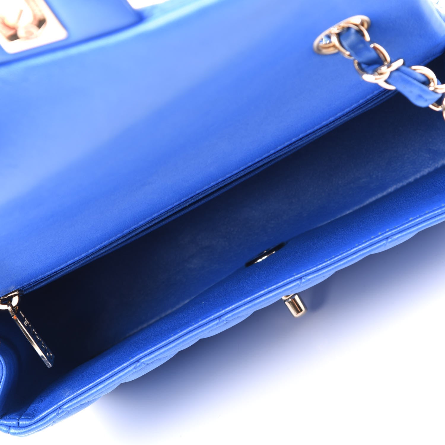 Chanel Lambskin Quilted Mini Rectangular Flap Blue 4 of 10