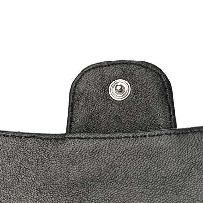Chanel Lambskin Quilted Large Gusset Flap Wallet Black 15 of 24