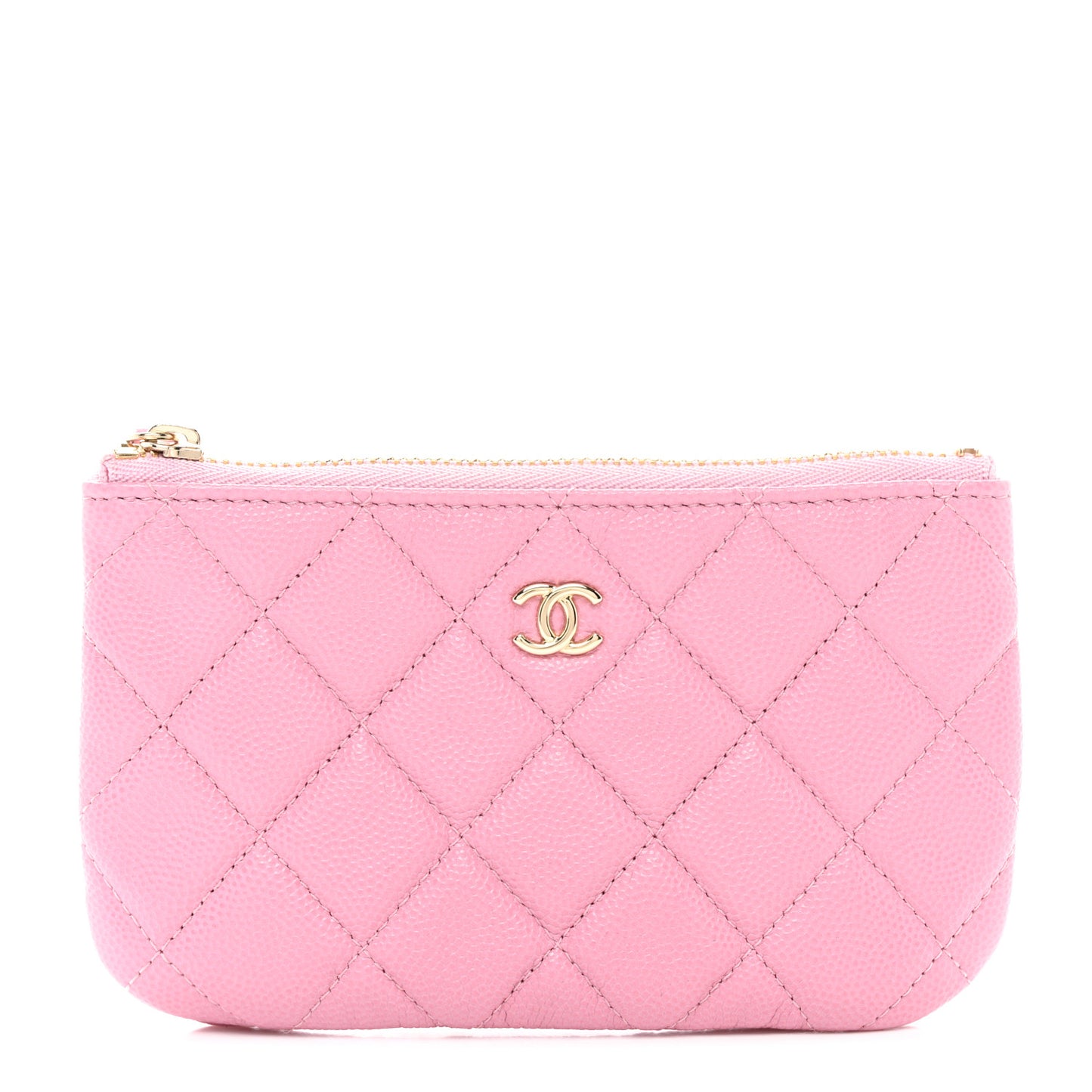 Caviar Quilted Small Cosmetic Case Pink