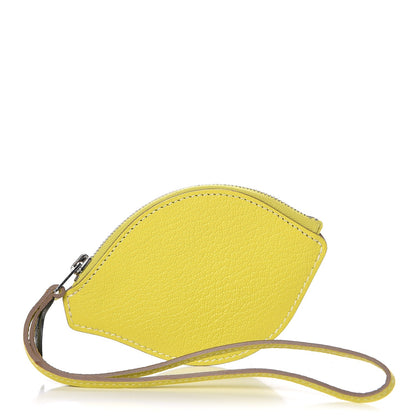 Hermes Chevre Mysore Tutti Frutti Citron Coin Purse Charm Lime 1 of 9