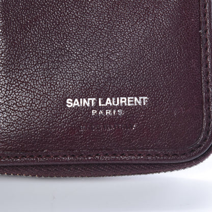 Saint Laurent Lambskin Tri-Quilt Monogram Compact Wallet Bordeaux 6 of 7