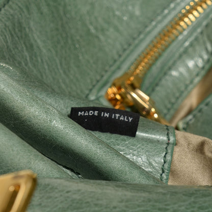 Miu Miu Vitello Shine Double Zip Tote Agave 7 of 9