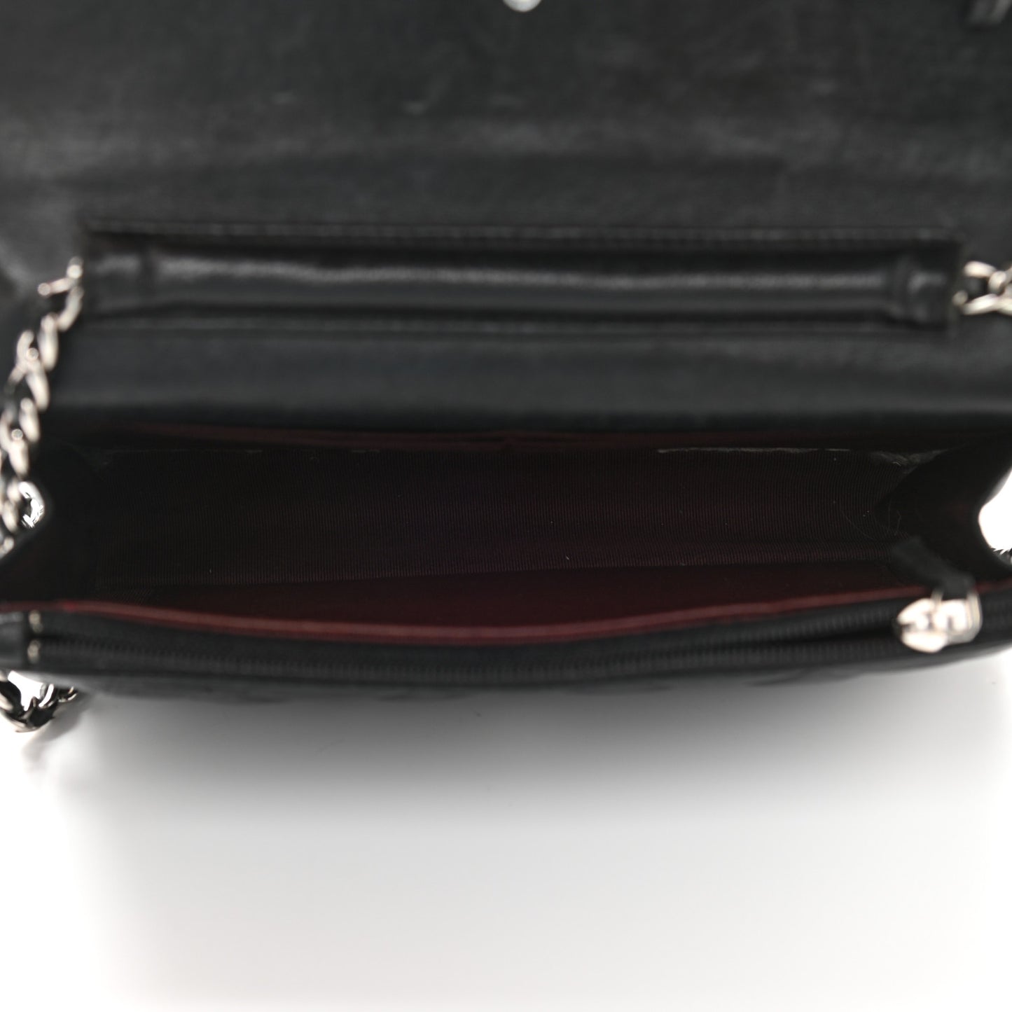 Lambskin Quilted Wallet On Chain WOC Black