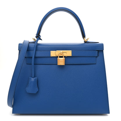 Hermes Epsom Kelly Sellier 28 Bleu France 1 of 11