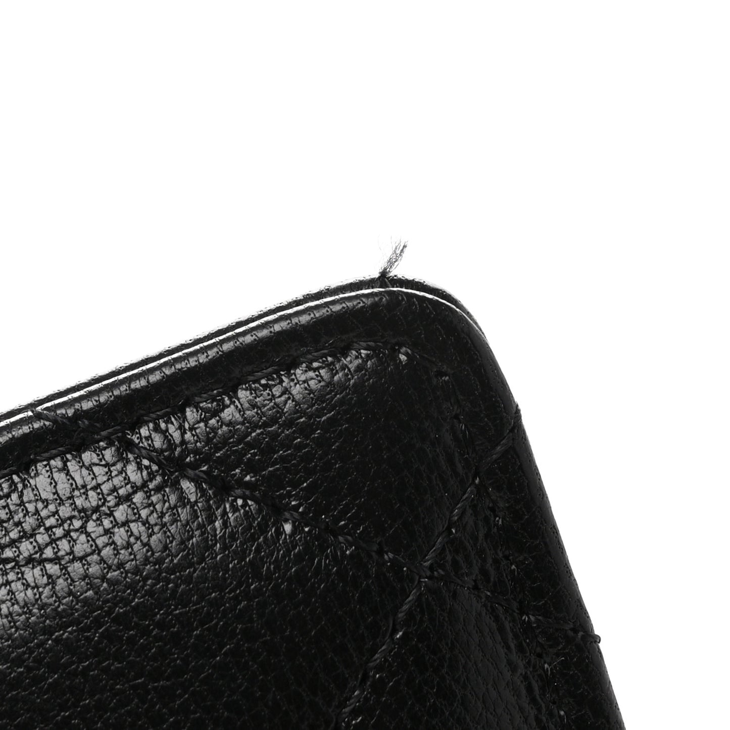Shiny Goatskin Quilted Chanel 19 Card Holder On Chain Black