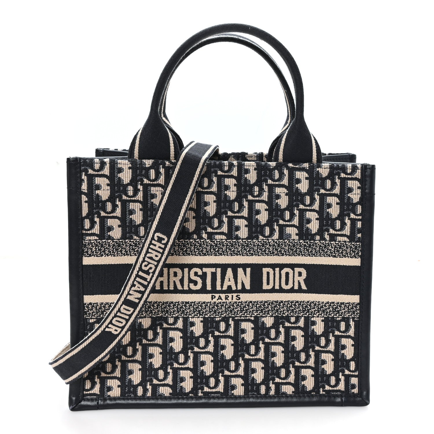 Christian Dior Oblique Calfskin Small Book Tote With Strap Blue Multicolor 1 of 11