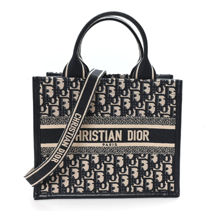 Christian Dior Oblique Calfskin Small Book Tote With Strap Blue Multicolor 1 of 11