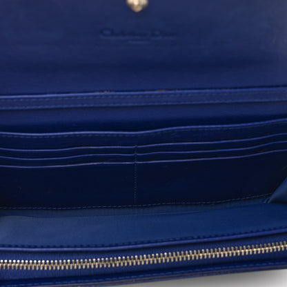 Christian Dior Patent Cannage Lady Dior Rendezvous Wallet On Chain Blue Nuit 5 of 9