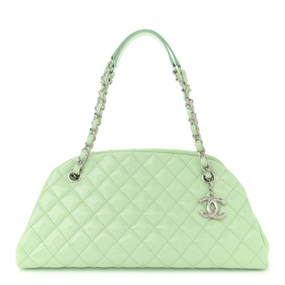 Chanel Patent Quilted Medium Just Mademoiselle Light Green 1 of 13