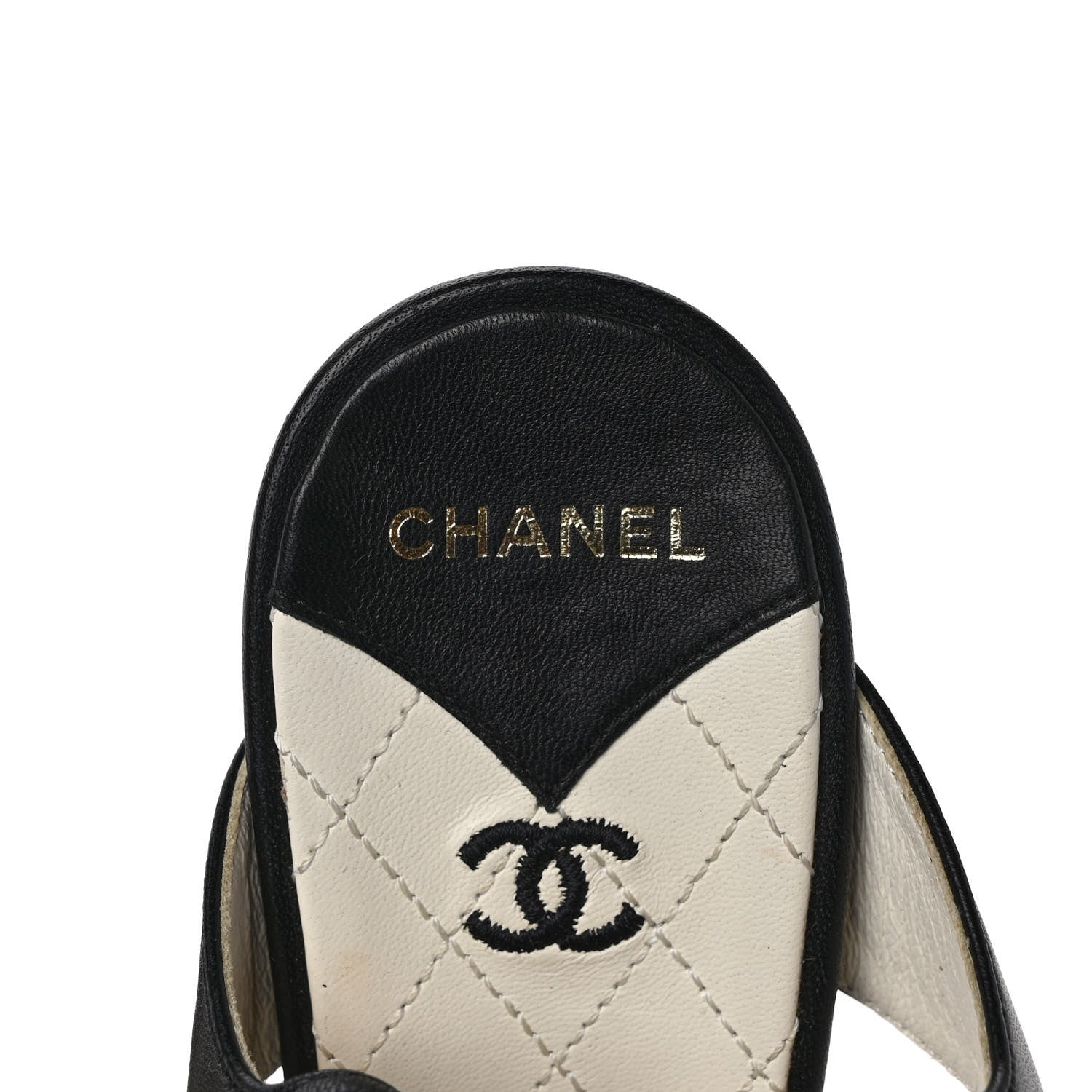 Chanel Lambskin CC Strappy Sandal 37 Black 7 of 9