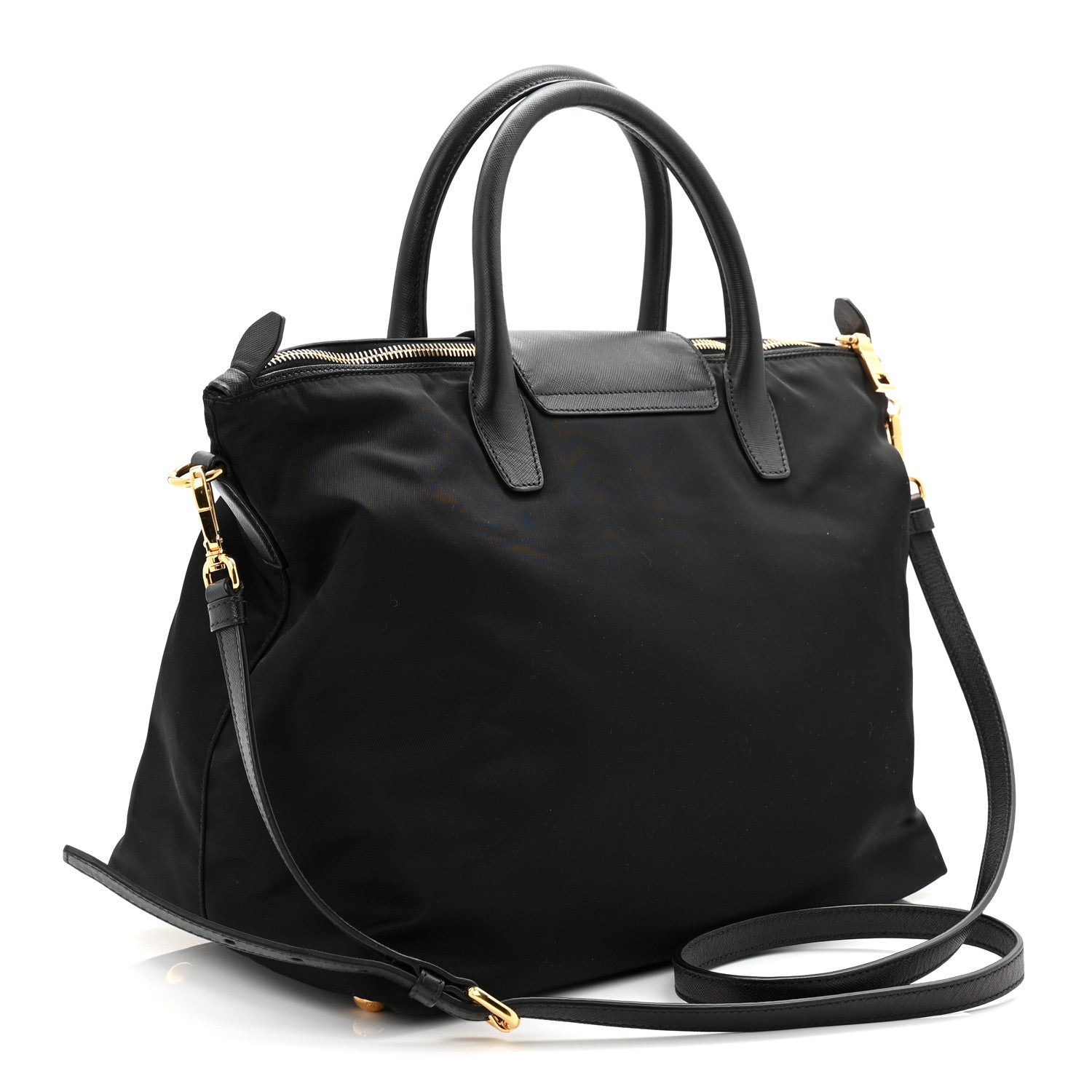 Prada Tessuto Nylon Saffiano Tote Black 5 of 21