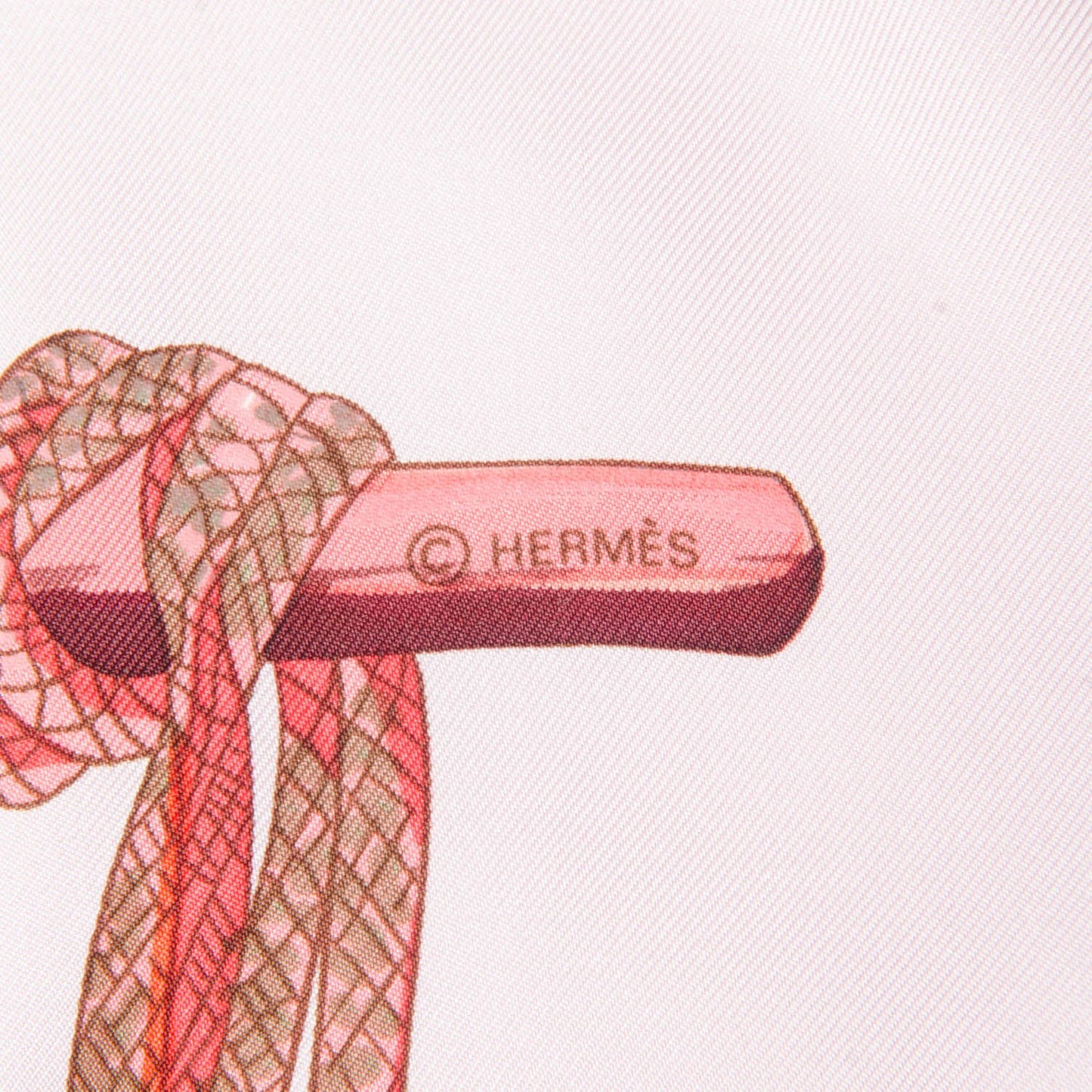 Silk Passementerie Scarf 90 Vieux Rose Corail Violine