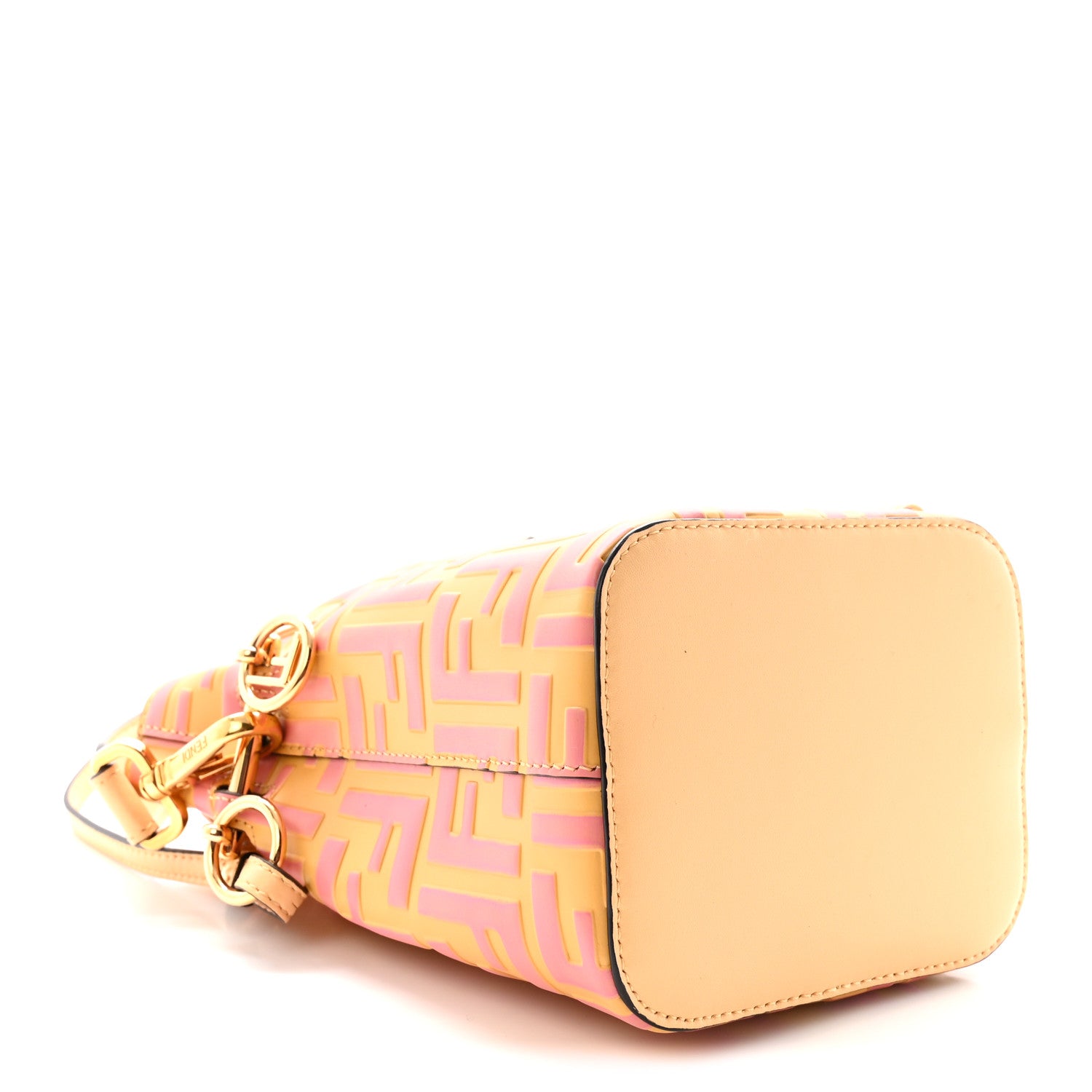 Fendi Vitello Liberty F is Fendi Bi-Color FF 1974 Embossed Mini Mon Tresor Bucket Bag Savana Lollypop 4 of 10