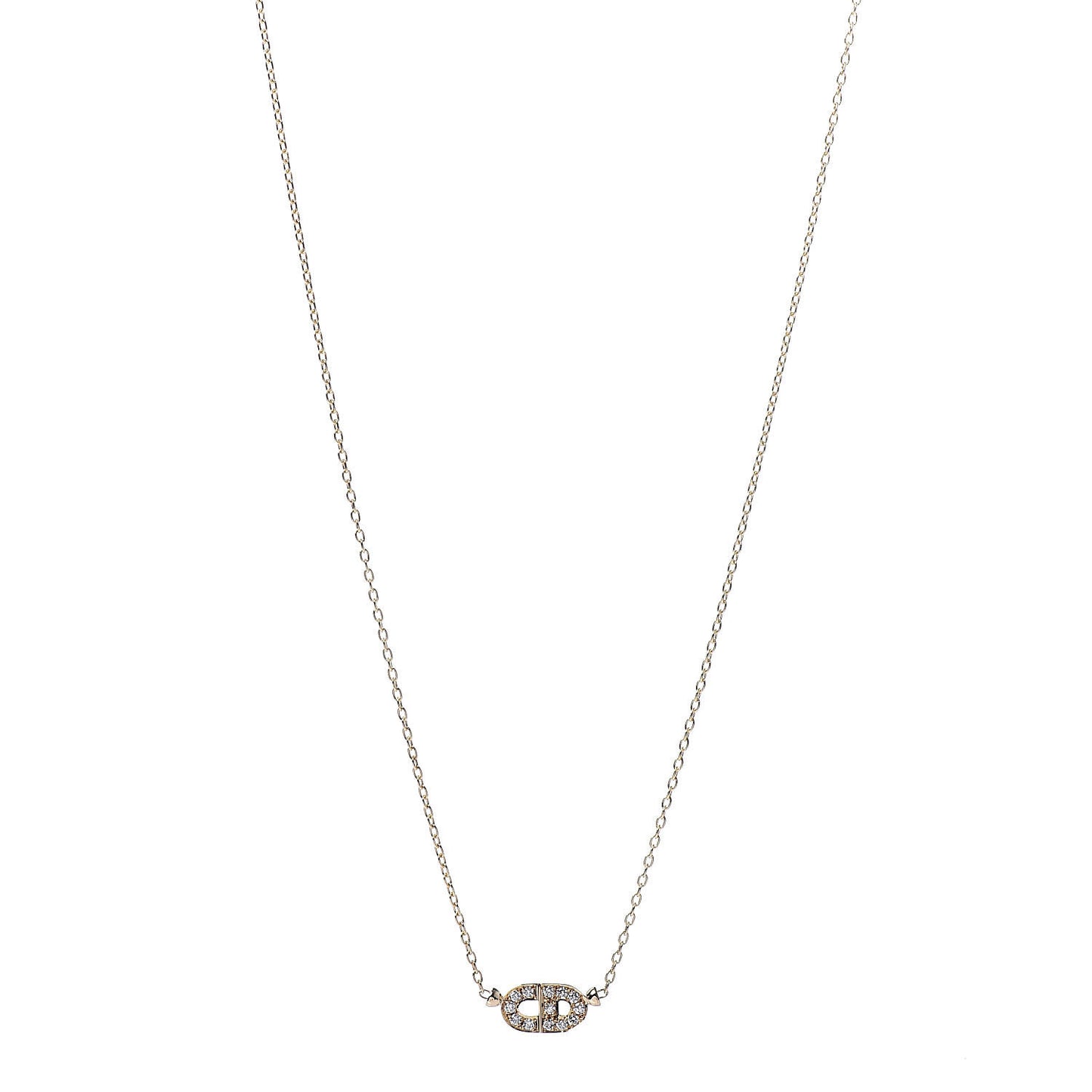 18K Yellow Gold Diamond Pendant Necklace