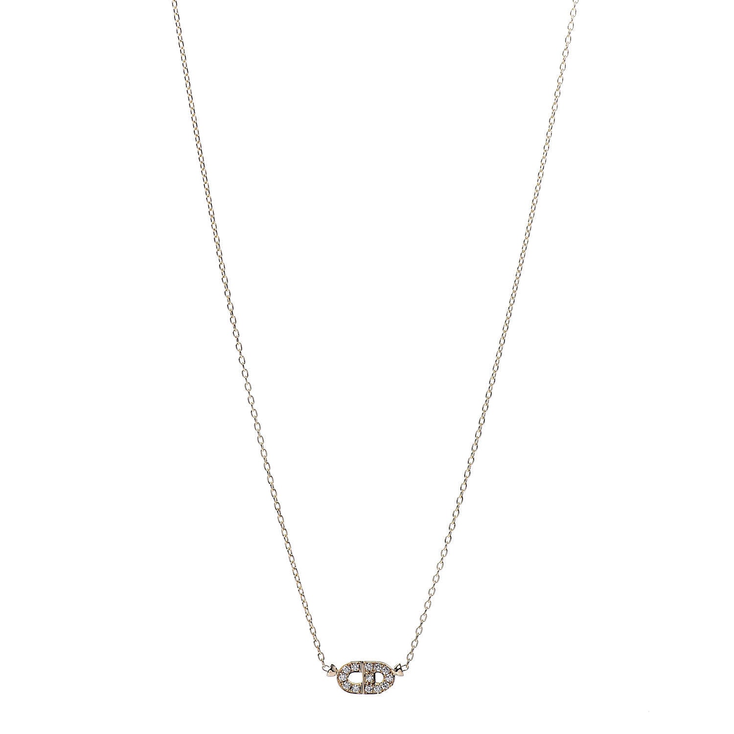 Christian Dior 18K Yellow Gold Diamond Pendant Necklace 1 of 6