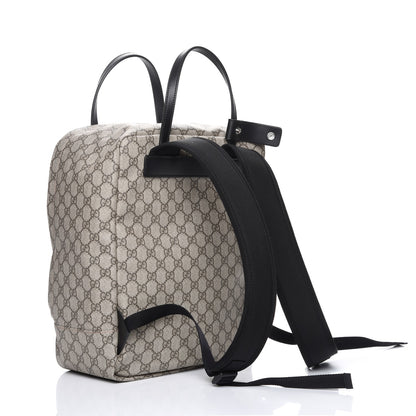 Gucci Soft GG Supreme Monogram Appia Calfskin Web Tote Backpack Beige Ebony Black 3 of 7