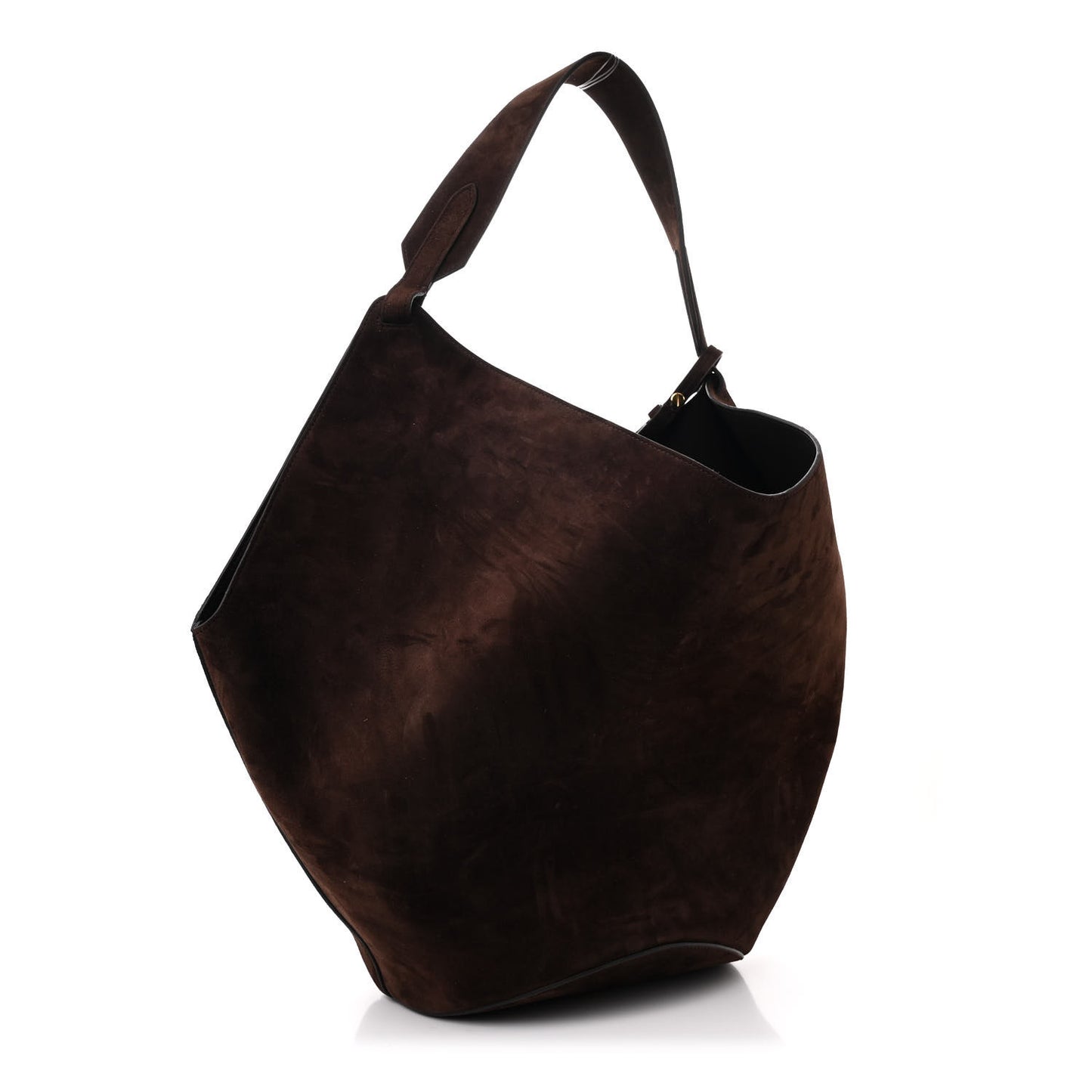 Suede Calfskin Medium Lotus Tote Coffee