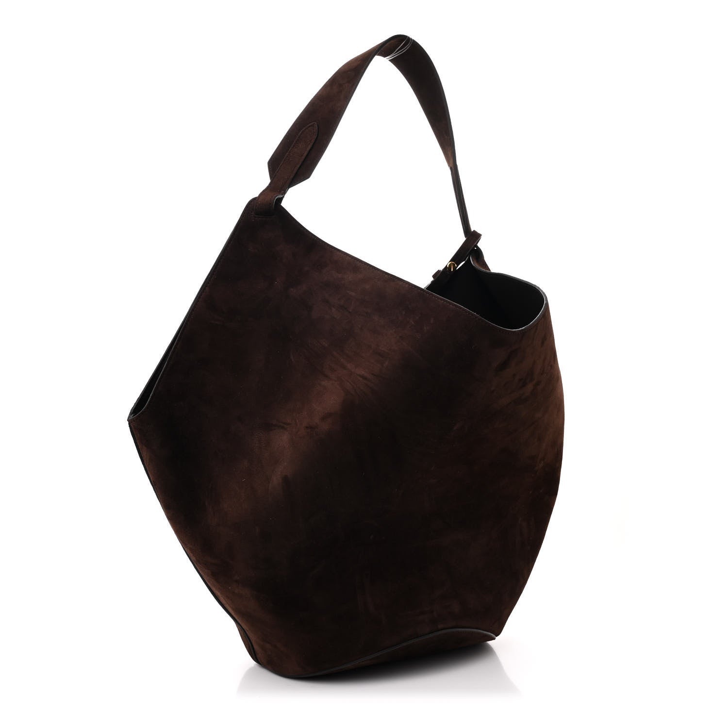 Khaite Suede Calfskin Medium Lotus Tote Coffee 4 of 11